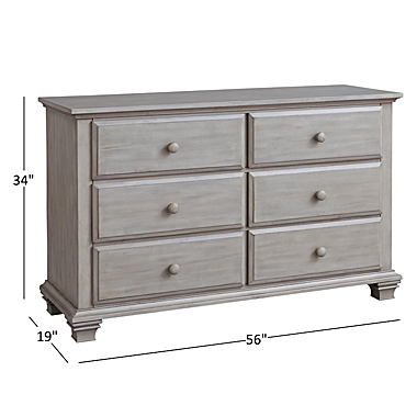 Oxford Baby Kenilworth 6-Drawer Double Dresser in Stonewash. View a larger version of this product image.