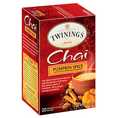 Twinings&reg; Pumpkin Spice Chai Tea Bags 20-Count. View a larger version of this product image.