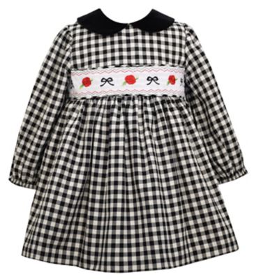 black and white gingham baby dress