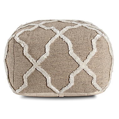 Anji Mountain New Potato Caboose Pouf in Brown/Ivory. View a larger version of this product image.