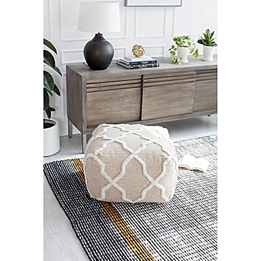 Anji Mountain New Potato Caboose Pouf in Brown/Ivory. View a larger version of this product image.