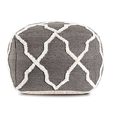 Anji Mountain Diamond Joe Pouf in Grey/Ivory. View a larger version of this product image.