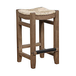 Alaterre Furniture Newport Rush Seat Counter Stool in Natural