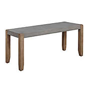 Alaterre Furniture Newport Faux Concrete Bench in Grey