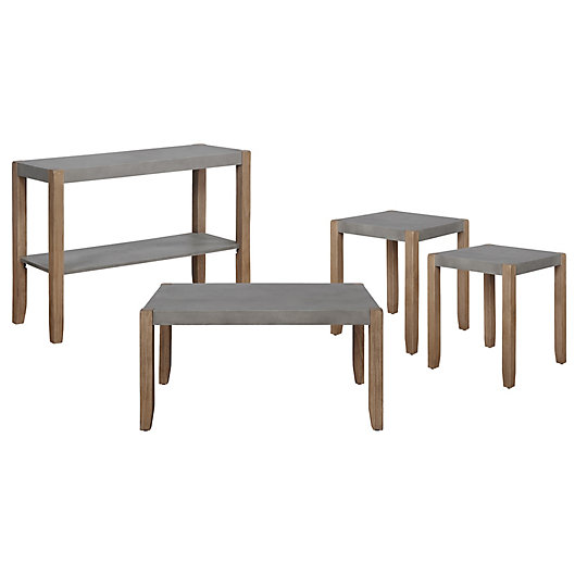 Alaterre Furniture Newport 4 Piece Faux, Coffee Table Console Table Set