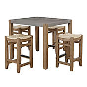 Newport 5-Piece Wood and Faux Concrete Counter Dining Set