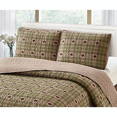 Harper Lane Arbor 3-Piece Reversible Quilt Set in Brown. View a larger version of this product image.