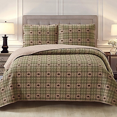 Harper Lane Arbor 3-Piece Reversible Quilt Set in Brown. View a larger version of this product image.