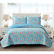 Mk Home 5pc Twin Size Comforter Set for Girls Mermaids Fishes Aqua Lavender Pink New