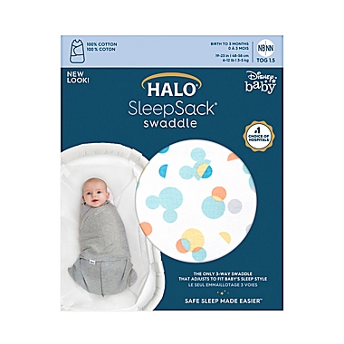 HALO&reg; Disney&reg; Small Mickey Mouse 2-in-1 SleepSack&reg; Swaddle in Grey. View a larger version of this product image.