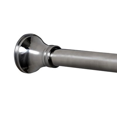 Titan&reg; Dual Mount Stainless Steel Finial Shower Rod in Chrome