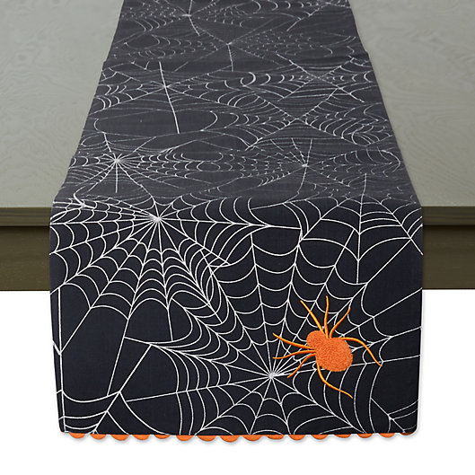 Alternate image 1 for DII® 70-Inch Spooky Spider Reversible Table Runner in Black/White