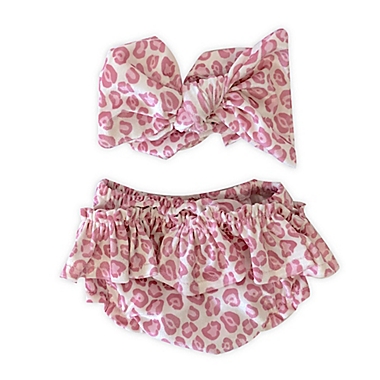 Toby Fairy&trade; Newborn 2-Pack Leopard Ruffle Diaper Covers in Light Pink. View a larger version of this product image.