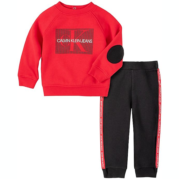 Calvin Klein® 2-Piece Jogger Set in Red | buybuy BABY