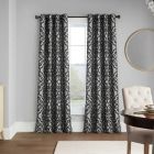 Alternate image 0 for Casual Luxe Talya Scroll 84-Inch Grommet Room Darkening Curtain Panel in Pewter (Single)