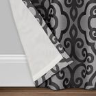 Alternate image 2 for Casual Luxe Talya Scroll 84-Inch Grommet Room Darkening Curtain Panel in Pewter (Single)