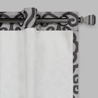 Alternate image 3 for Casual Luxe Talya Scroll 84-Inch Grommet Room Darkening Curtain Panel in Pewter (Single)