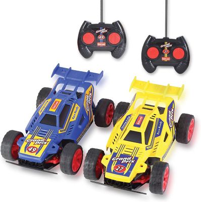Kidzlane Remote Control Racing Cars in Blue/Yellow (Set of 2)