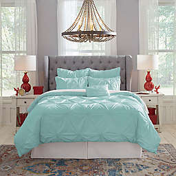 Pointehaven Knotted Pintuck 6-Piece King Comforter Set in Aqua
