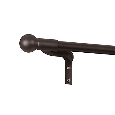 Smart Rods 18 to 48-Inch Easy Install Adjustable Café Window Rod with Finials in Oil Rubbed Bronze. View a larger version of this product image.