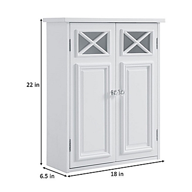Teamson Home Dawson 2-Door Removable Wooden Wall Cabinet in White. View a larger version of this product image.