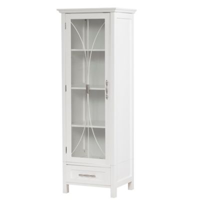 Teamson Home Delaney Wooden Linen Cabinet with Drawer in White