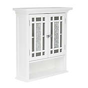 Teamson Home Windsor Removable Wooden Wall Cabinet with Glass Mosaic Doors in White