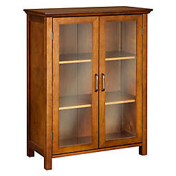 Teamson Home Avery 2-Door Floor Cabinet in Wood Veneer with Oil Oak Finish