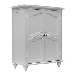 Elegant Home Fashions Versailles 2-Door Floor Tower Cabinet in White