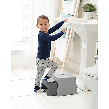 SKIP*HOP&reg; Large Double-Up Step Stool in Grey. View a larger version of this product image.