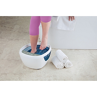 HoMedics&reg; Shiatsu Footbath With Heat Boost in White/Blue. View a larger version of this product image.