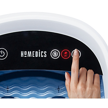 HoMedics&reg; Shiatsu Footbath With Heat Boost in White/Blue. View a larger version of this product image.