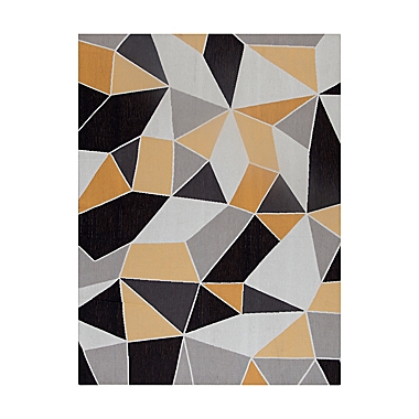 Anji Mountain Figueres 3&#39; x 4&#39; Handcrafted 0.25&quot; Rug&#39;d Chair Mat in Yellow/Grey. View a larger version of this product image.