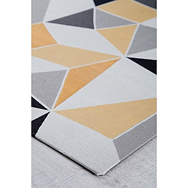 Anji Mountain Figueres 3&#39; x 4&#39; Handcrafted 0.25&quot; Rug&#39;d Chair Mat in Yellow/Grey. View a larger version of this product image.