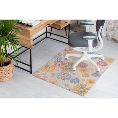 Anji Mountain&reg; Keukenhof 3&#39; x 4&#39; Handcrafted 0.25&quot; Rug&#39;d Chair Mat. View a larger version of this product image.