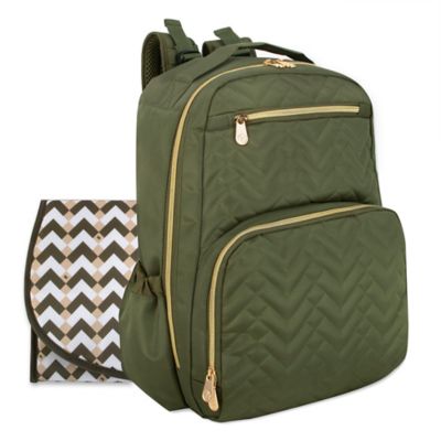 Fisher-Price&reg; Quilted Backpack Diaper Bag in Olive