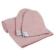 Ely&#39;s &amp; Co. Size NB &amp; 0-3M 3-Piece Swaddle &amp; Beanie Set in Mauve