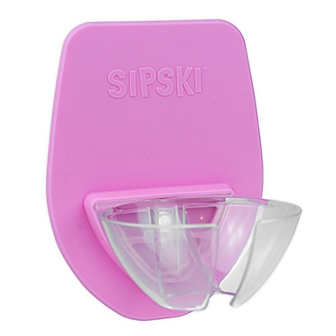 Sipski&trade; Shower and Bath Wine Holder in Pink. View a larger version of this product image.