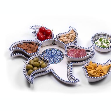 Kamsah Bohemian Blue Star 13.5-Inch Dip Set. View a larger version of this product image.