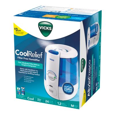 Vicks&reg; Ultrasonic CoolRelief Filter-Free Humidifier + VapoSteam