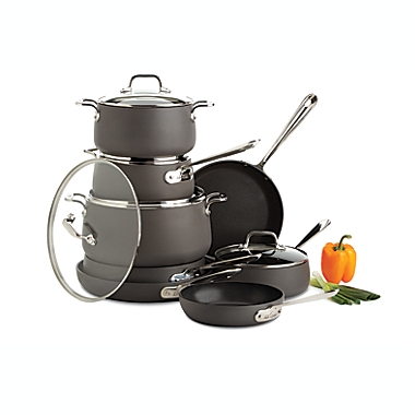 All-Clad HA1 Nonstick Hard-Anodized 13-Piece Cookware Set in Grey. View a larger version of this product image.