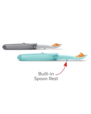 SKIP*HOP&reg; Easy-Fold Travel Spoons in Grey/Teal (Set of 2)