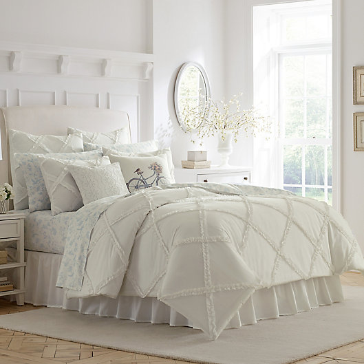 Alternate image 1 for Laura Ashley® Adelina Ruffle Comforter Set