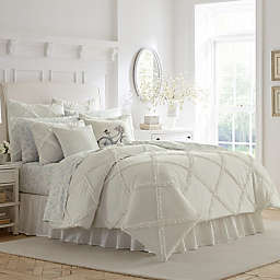 Laura Ashley® Adelina Ruffle White Twin Comforter Set