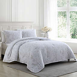 Laura Ashley® Fawna Flannel 3-Piece Twin Comforter Set in Neutral