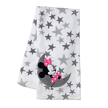 Lambs &amp; Ivy&reg; Minnie Mouse Baby Blanket in Pink/Grey. View a larger version of this product image.