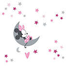 Alternate image 0 for Lambs &amp; Ivy&reg; Minnie Mouse Celestial Wall Decal Set in Pink/Grey
