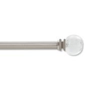 Cambria&reg; Craft Leaf Glass Adjustable Single Curtain Rod Set