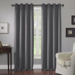 Ashton 84 Inch Grommet Window Curtain Panel In Black | Bed Bath & Beyond