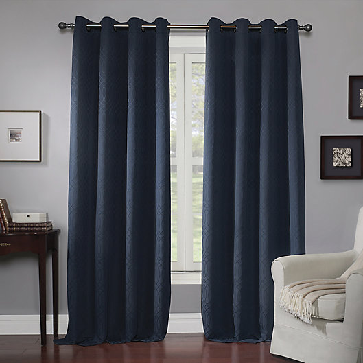 Alternate image 1 for Wyndham 63-Inch Grommet Window Curtain Panel in Navy (Single)